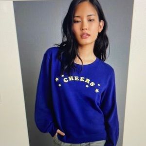 Anthropologie Navy Cheers Sweatshirt Size Small